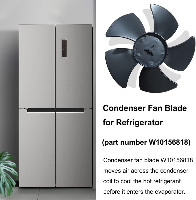 Popbee W10156818 Refrigerator Condenser Motor Fan Blade for Whirlpool Kenmore Sears Jenn-Air Amana Replace AP4323896 1454592 61006191 EA1964356-1 Year Warranty - Image 4